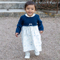 Load image into Gallery viewer, Cerys Navy Girls Floral Dress with Tights