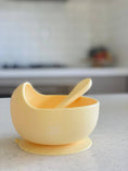 Load image into Gallery viewer, Mini & Me Wave Bowl & Spoon Custard