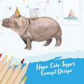 Load image into Gallery viewer, Hippo Cake Topper