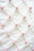 Load image into Gallery viewer, Pom Pom Baby Blanket Ivory Pink
