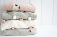 Load image into Gallery viewer, Pom Pom Baby Blanket Ivory Pink