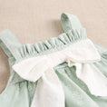 Load image into Gallery viewer, Green Baby Girl's Dress with Flowers with Bow and Panties