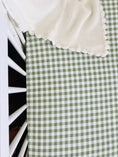 Load image into Gallery viewer, Mini & Me Cot Sheet Forest Gingham