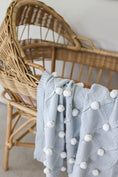 Load image into Gallery viewer, Pom Pom Baby Blanket Powder Blue