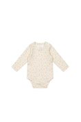 Load image into Gallery viewer, Organic Cotton Long Sleeve Bodysuit - Rosalie Floral Mauve - Mimi et Lion