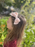 Load image into Gallery viewer, Mini & Me Velvet Fable Bow Headband Primrose
