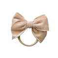 Load image into Gallery viewer, Mini & Me Velvet Fable Bow Headband Primrose
