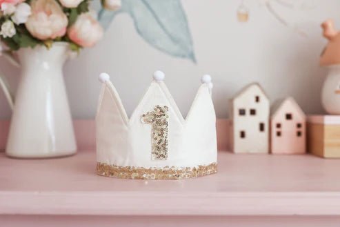 1st Baby Birthday Crown Ivory - Mimi et Lion