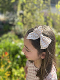 Load image into Gallery viewer, Mini & Me Fable Bow Headband Nude Gingham
