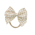 Load image into Gallery viewer, Mini & Me Fable Bow Headband Nude Gingham
