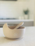 Load image into Gallery viewer, Mini & Me Wave Bowl & Spoon Almond
