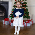 Load image into Gallery viewer, Cerys Navy Girls Floral Dress with Tights
