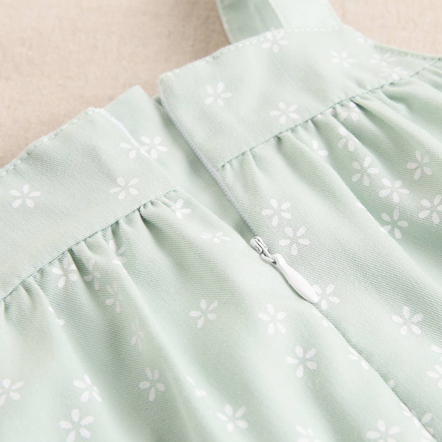 Green Baby Girl's Dress with Flowers with Bow and Panties