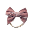 Load image into Gallery viewer, Mini & Me Velvet Fable Bow Headband Rose
