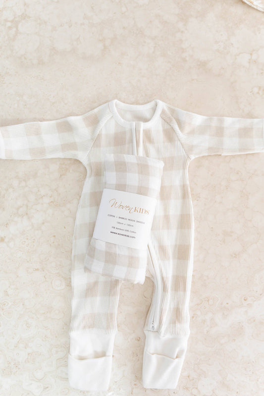 Cotton & Bamboo Swaddle - Gingham