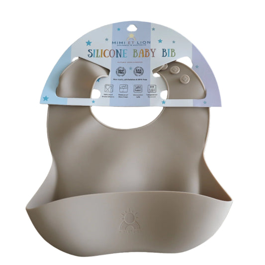 Cloudy Grey - Silicone Bib by Mimi et Lion