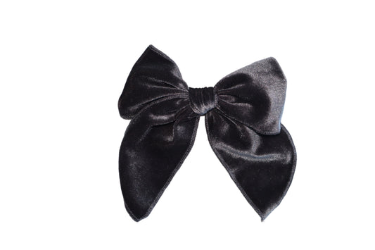 Betty Bow Hair Clip - Grey