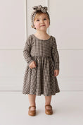 Load image into Gallery viewer, Organic Cotton Tallulah Dress - Mini Gingham Bistre
