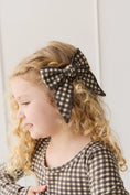 Load image into Gallery viewer, Organic Cotton Bow - Mini Gingham Bistre
