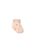 Load image into Gallery viewer, Jacquard Floral Sock - Cherry Love Blush
