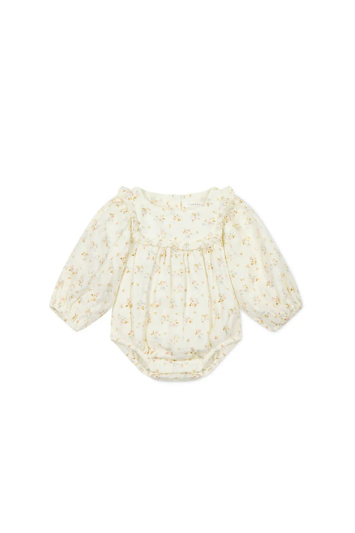 Organic Cotton Muslin Frances Playsuit - Nina Watercolour Floral