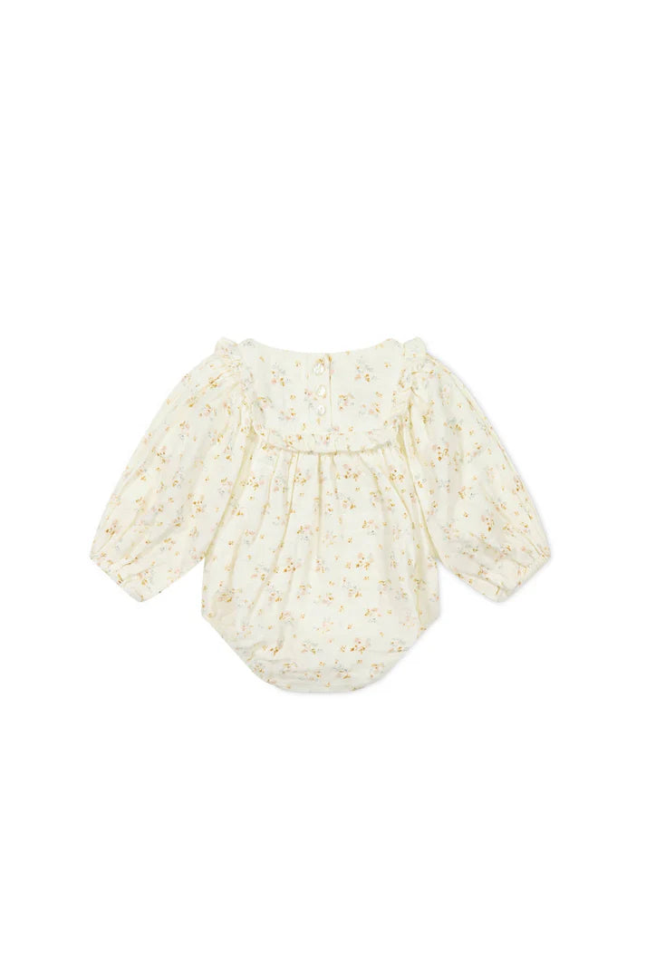 Organic Cotton Muslin Frances Playsuit - Nina Watercolour Floral