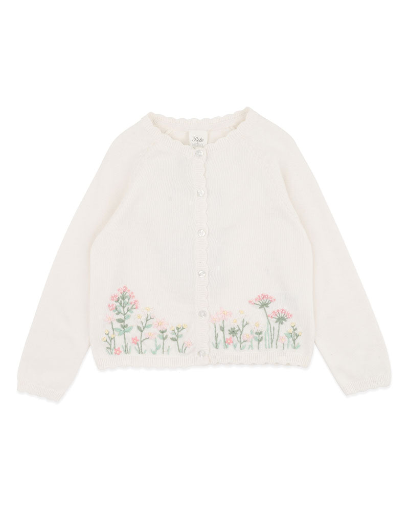 BONNIE ORGANIC HAND EMBROIDERED CARDIGAN 3-7 YRS