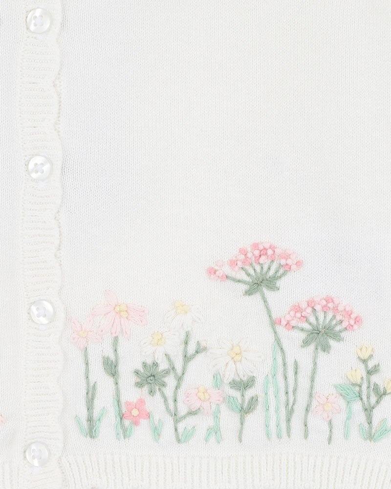 BONNIE ORGANIC HAND EMBROIDERED CARDIGAN 3-7 YRS