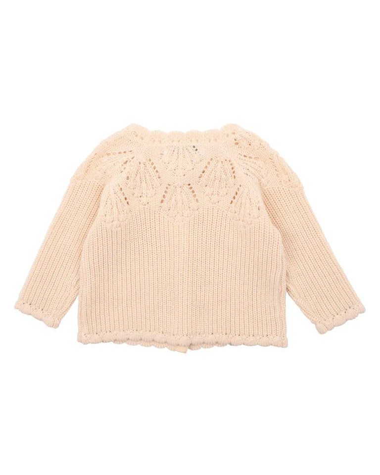 DOUBLE CREAM KNITTED CARDIGAN