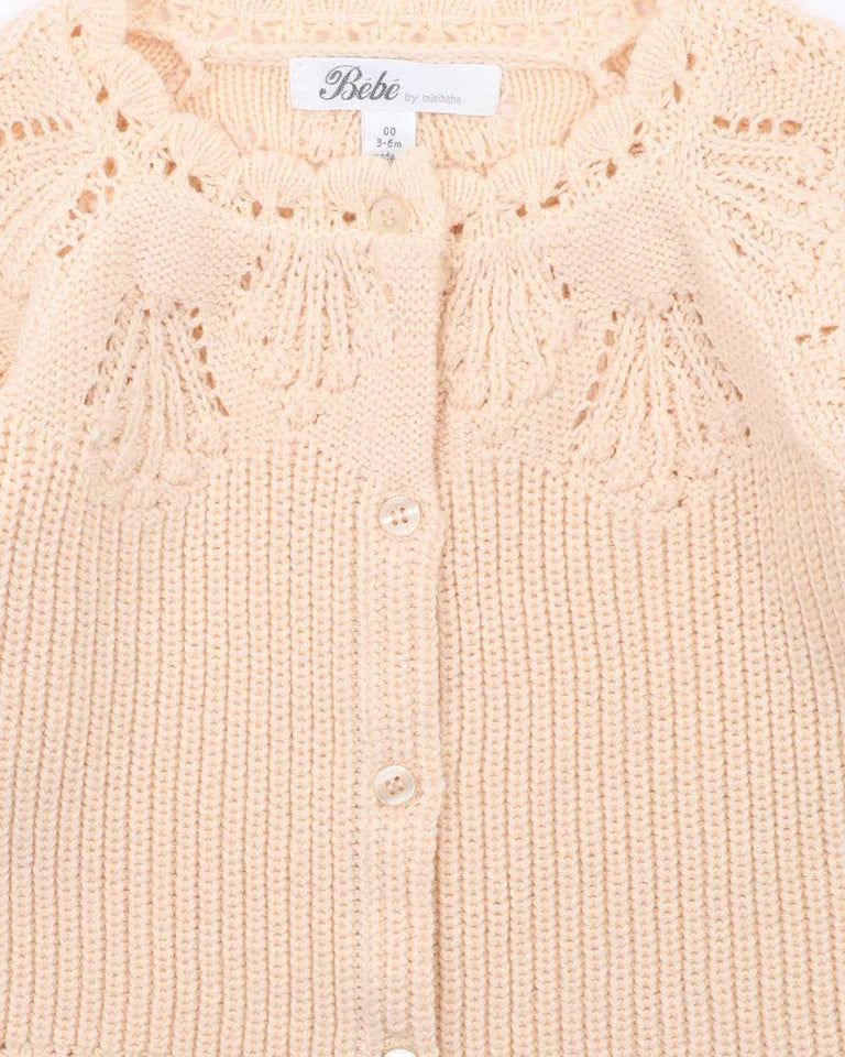 DOUBLE CREAM KNITTED CARDIGAN