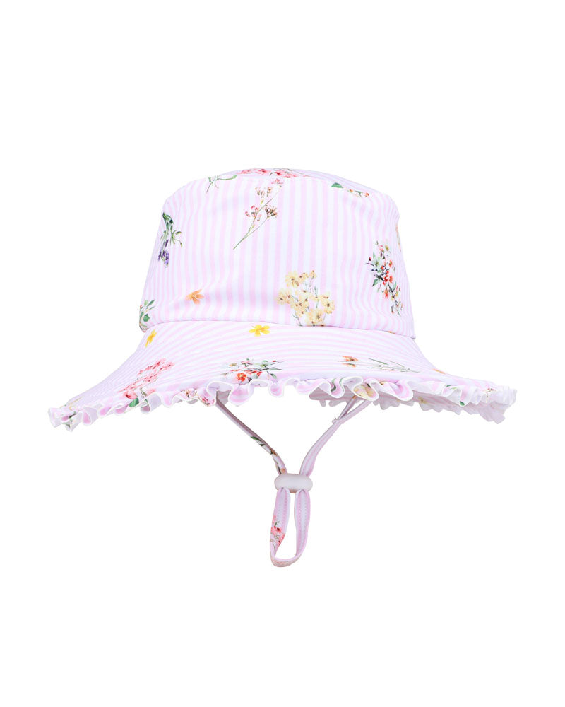 MYRA PRINT SWIM HAT WITH QUICK RELEASE NECK TIE
