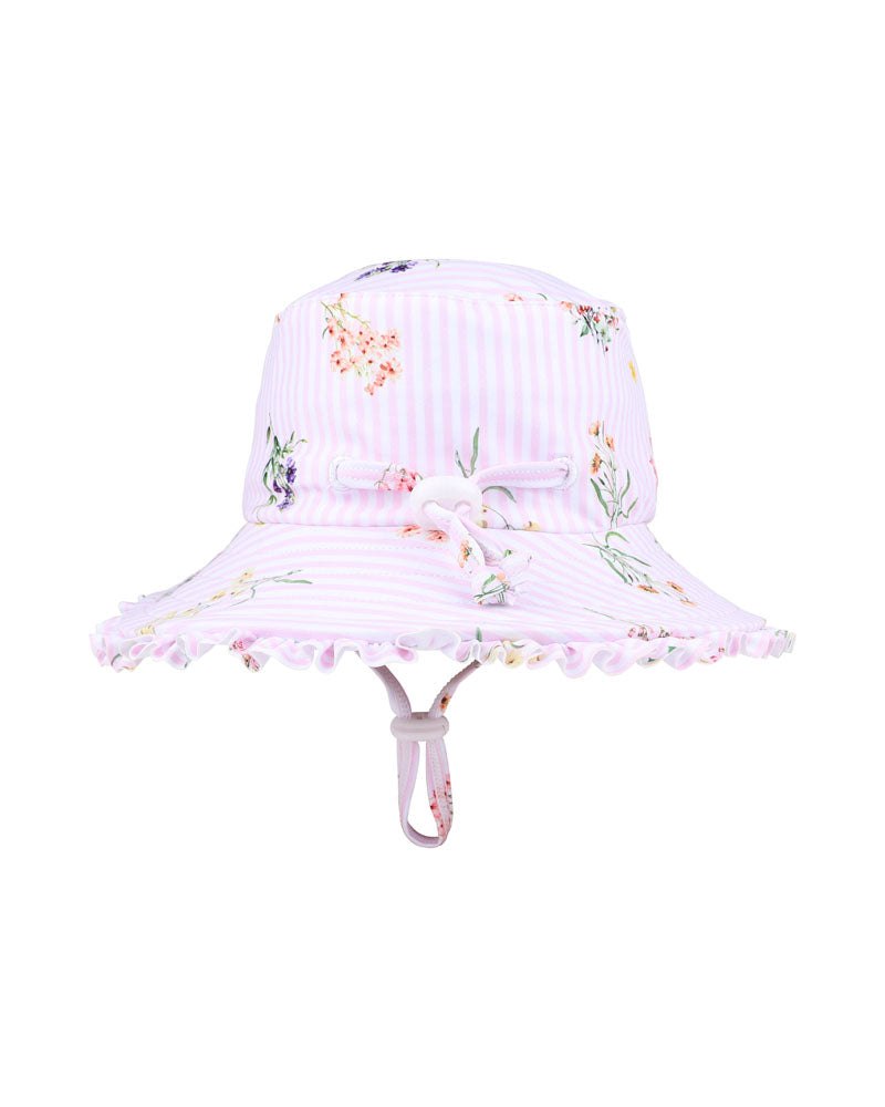 MYRA PRINT SWIM HAT WITH QUICK RELEASE NECK TIE