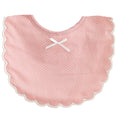 Load image into Gallery viewer, Scallop Edge Bib Pink with Ivory Spot
