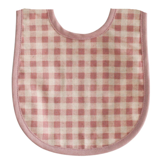 Bib Linen Check Rose