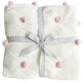 Load image into Gallery viewer, Pom Pom Baby Blanket Ivory Pink
