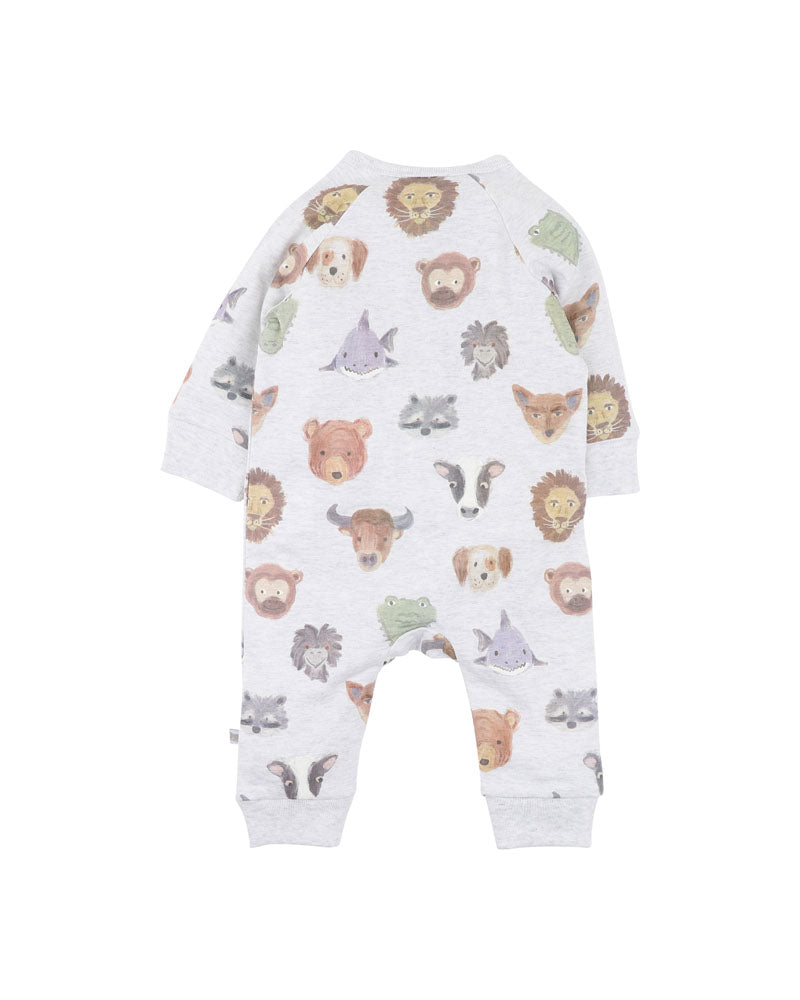 WILDLINGS PRINT LONG SLEEVE ZIPSUIT