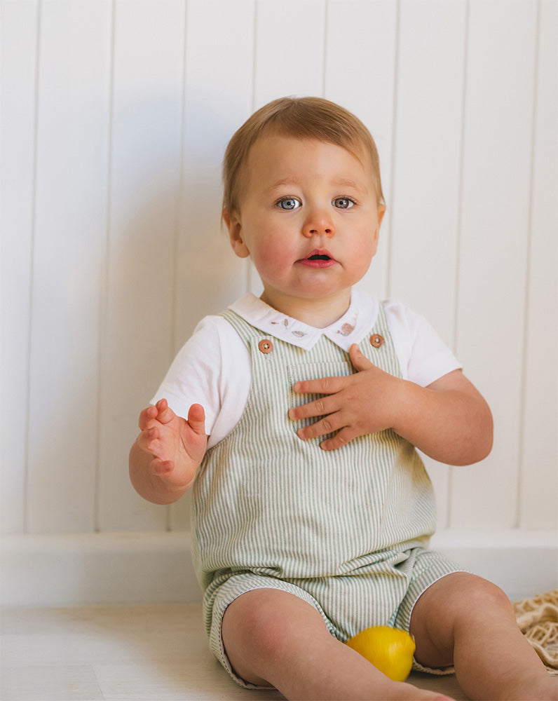 ROMAN GREEN STRIPE OVERALLS