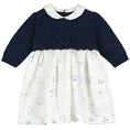 Load image into Gallery viewer, Cerys Navy Girls Floral Dress with Tights
