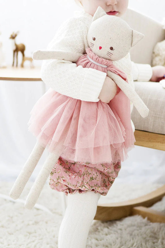 Aurelie Linen Cat Doll 48cm Blush - Mimi et Lion