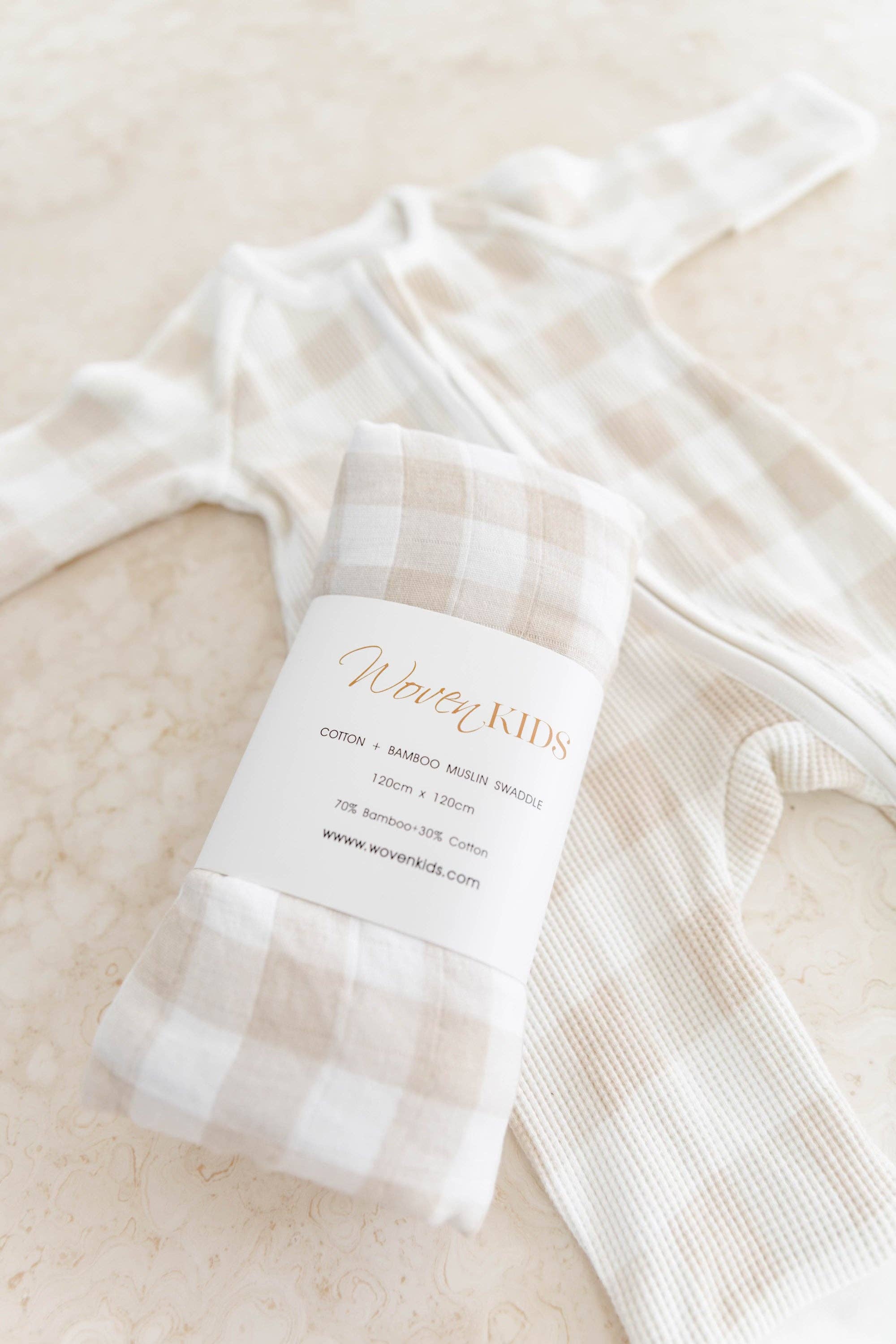 Cotton & Bamboo Swaddle - Gingham