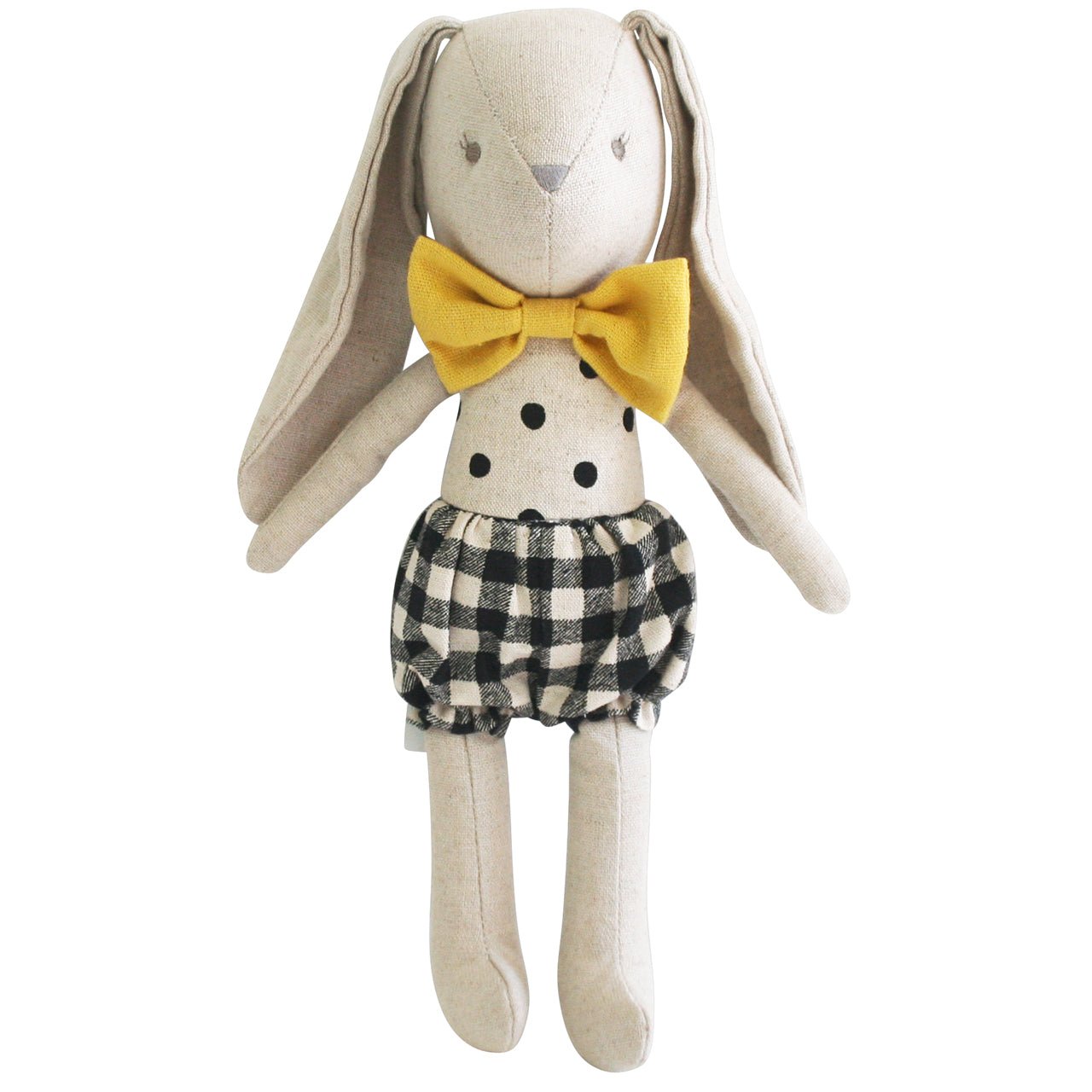 Baby Boy Bunny 26cm Black Check - Mimi et Lion