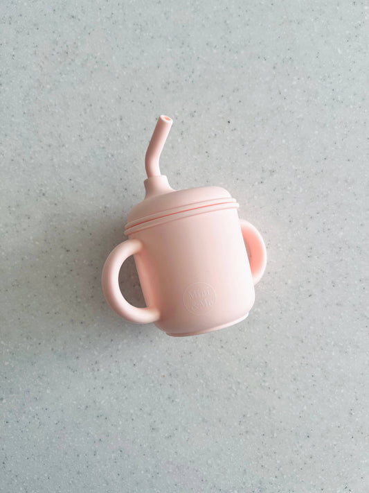 Mini & Me Transitional Straw Sippy Cup Marshmallow