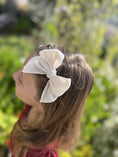 Load image into Gallery viewer, Mini & Me Velvet Fable Bow Headband Ivory
