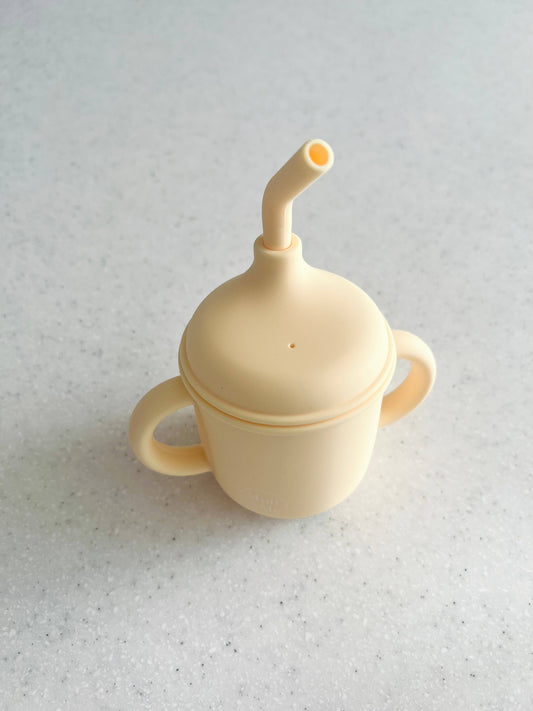 Mini & Me Transitional Straw Sippy Cup Custard