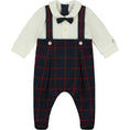 Load image into Gallery viewer, Elmo Navy Mock Dungaree Babygrow
