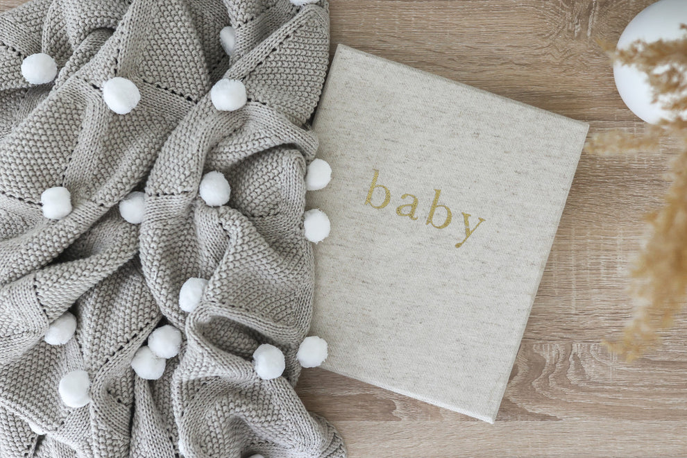 Pom Pom Baby Blanket Latte