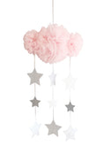 Load image into Gallery viewer, Tulle Cloud Mobile - Pale Pink & Silver
