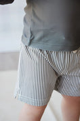 Load image into Gallery viewer, Noah Short - Fine Vertical Stripe Dark Olive - Mimi et Lion
