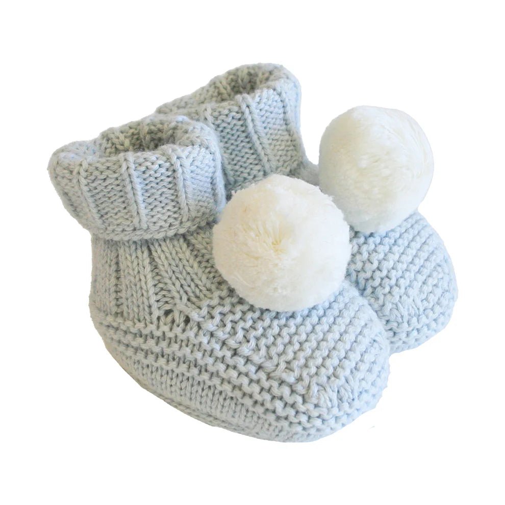Pom Pom Baby Socks Powder Blue ( 0 - 6 months) - Mimi et Lion