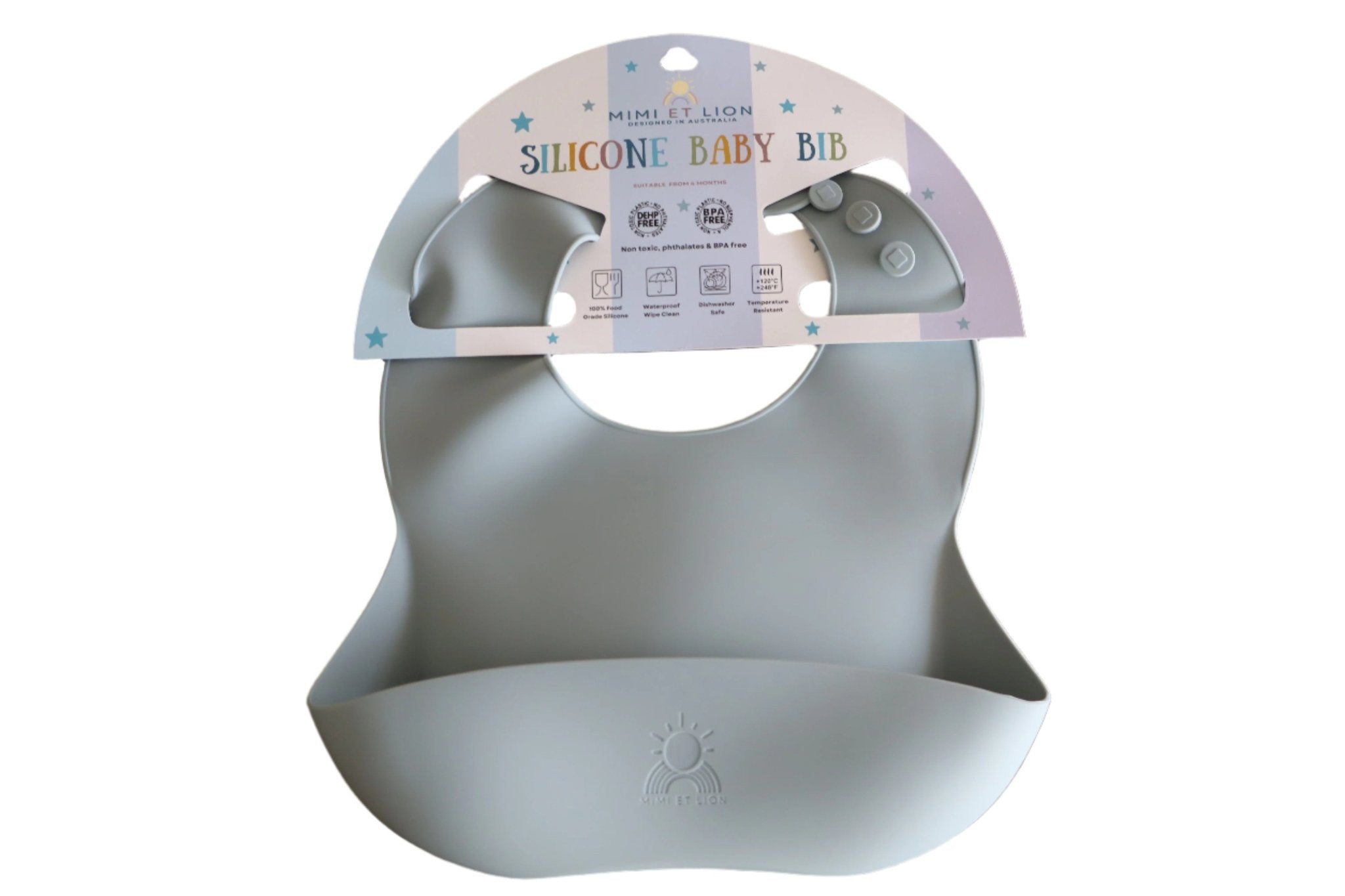 Stormy Blue - Silicone Bib by Mimi et Lion - Mimi et Lion